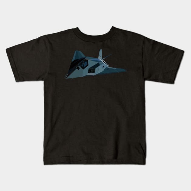 F117 Nighthawk - Stealth Fighter wo Txt Kids T-Shirt by twix123844